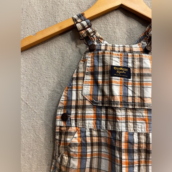 Vintage Osh Kosh B'Gosh Vestbak plaid Logo Overalls Size 18 month - Picture 5 of 10